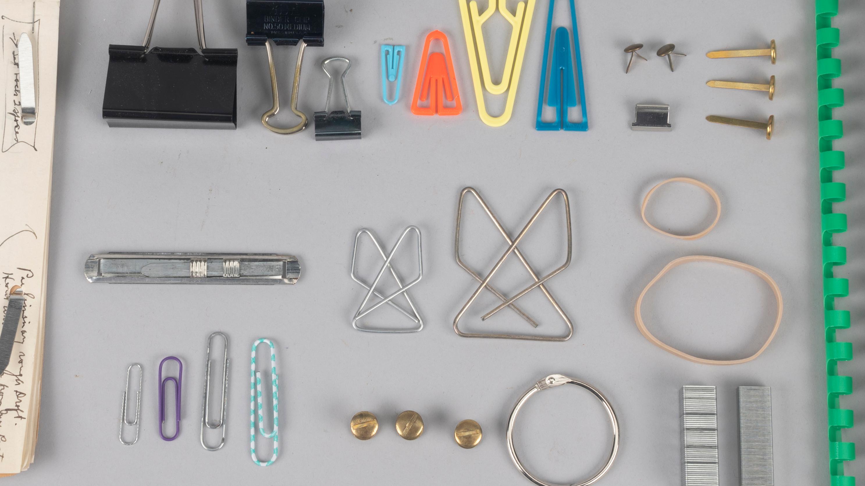 Different kinds of fasteners found in archives