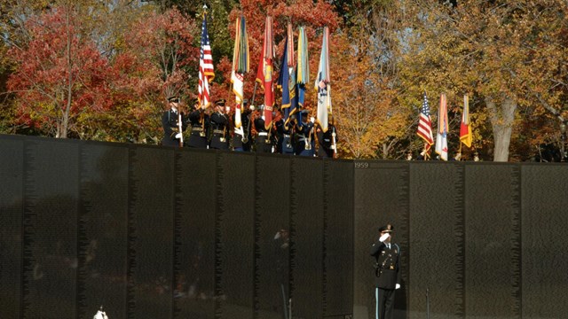 Veterans Day ceremony at Vietnam Veterans Memorial