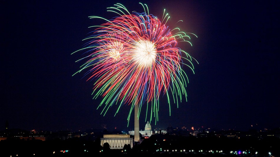 Fireworks above the National Mall