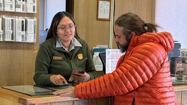 Park Rangers in front of Visitor Center