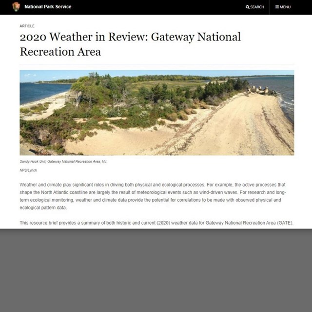 Screenshot of Gateway weather review web page