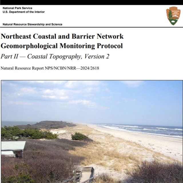 Screenshot of coastal topography monitoring protocol cover page
