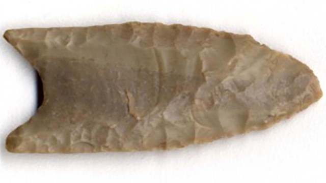 A grey stone arrowhead