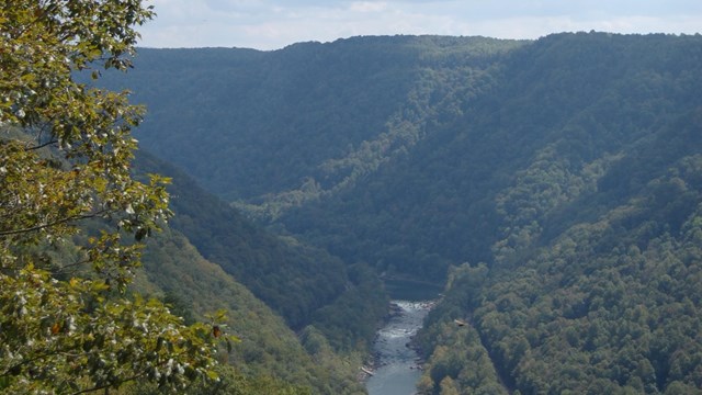 view of gorge and river