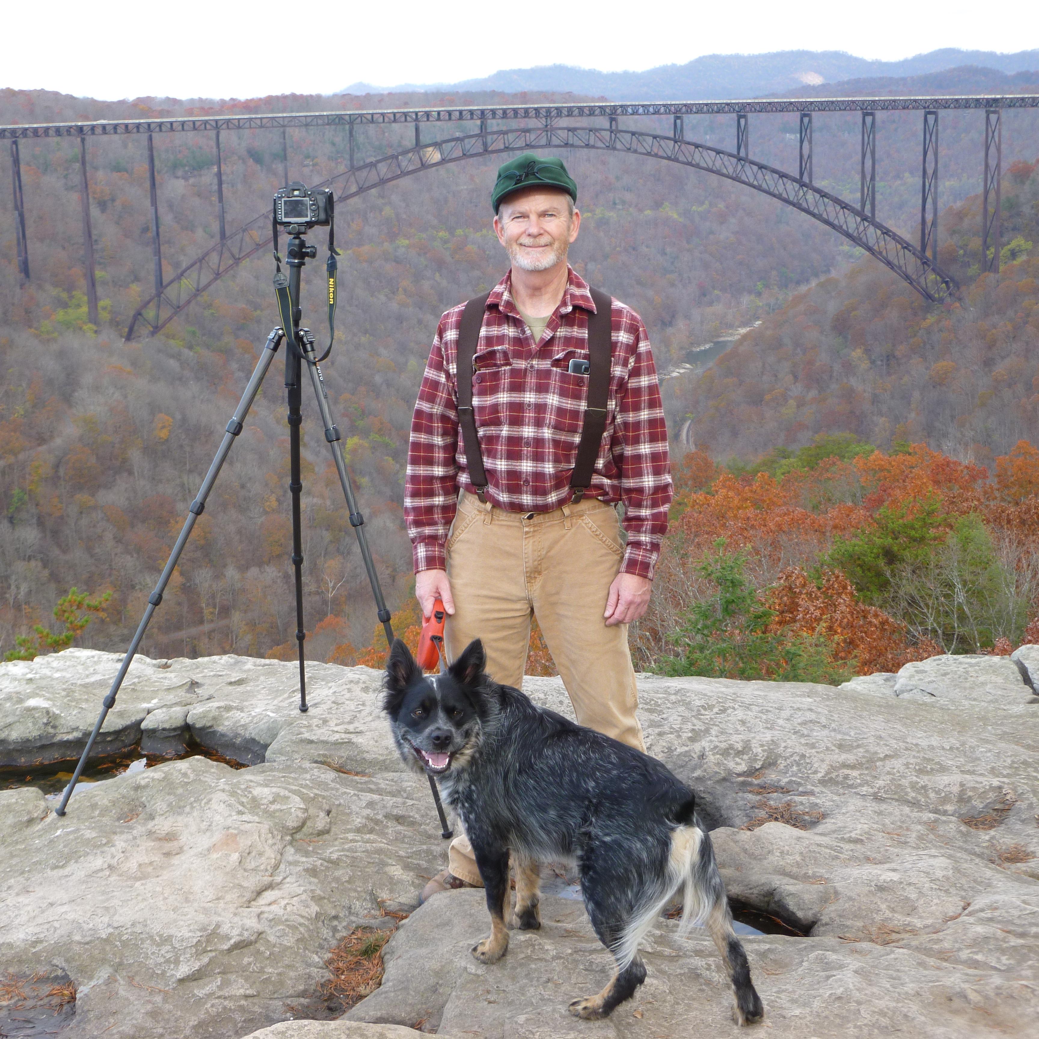 hiker at overlook