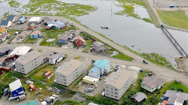 aerial view of Kotzebue, AK