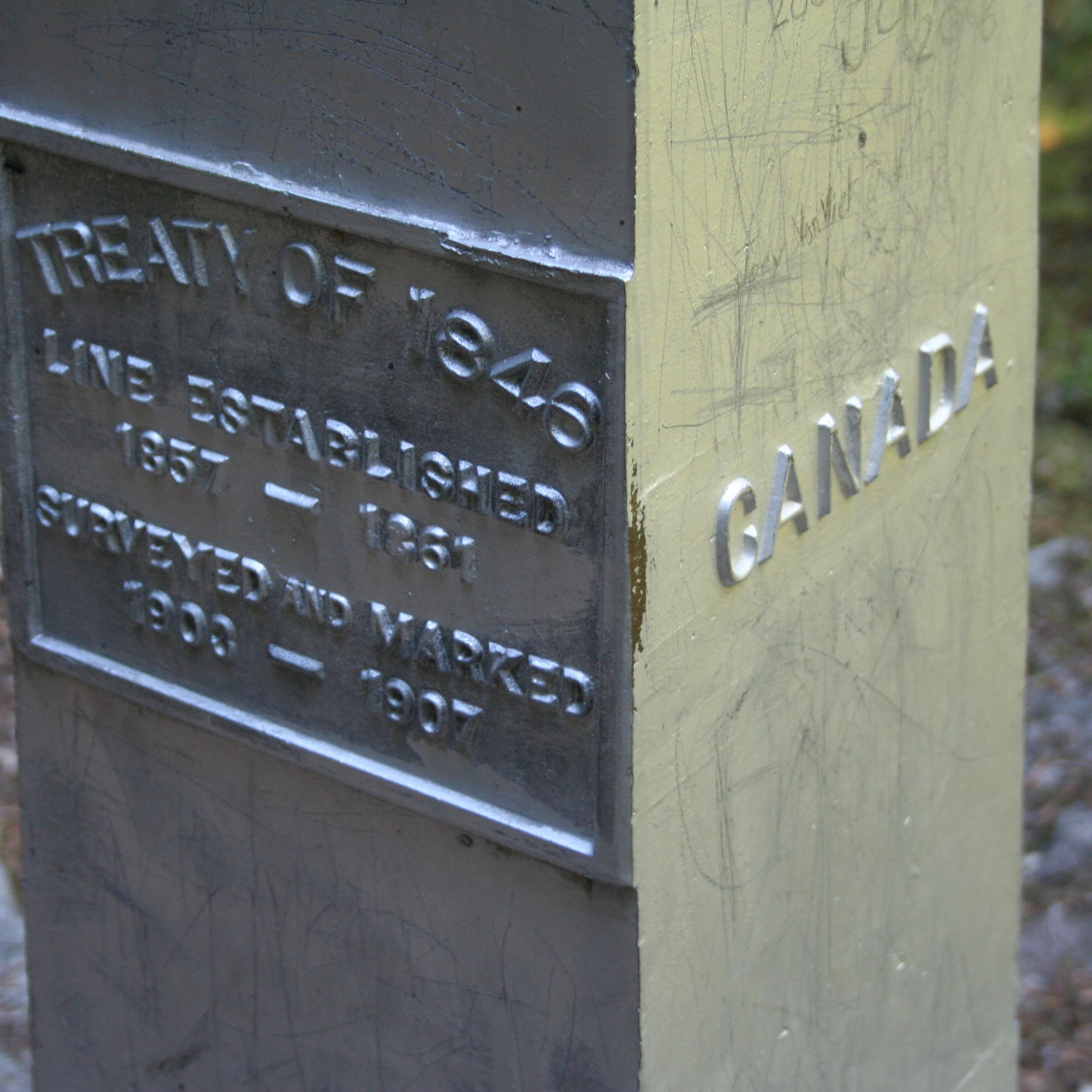 A stone monument.