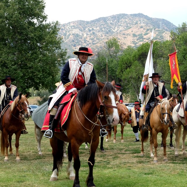 Reenactors of Spanish conquistadors 