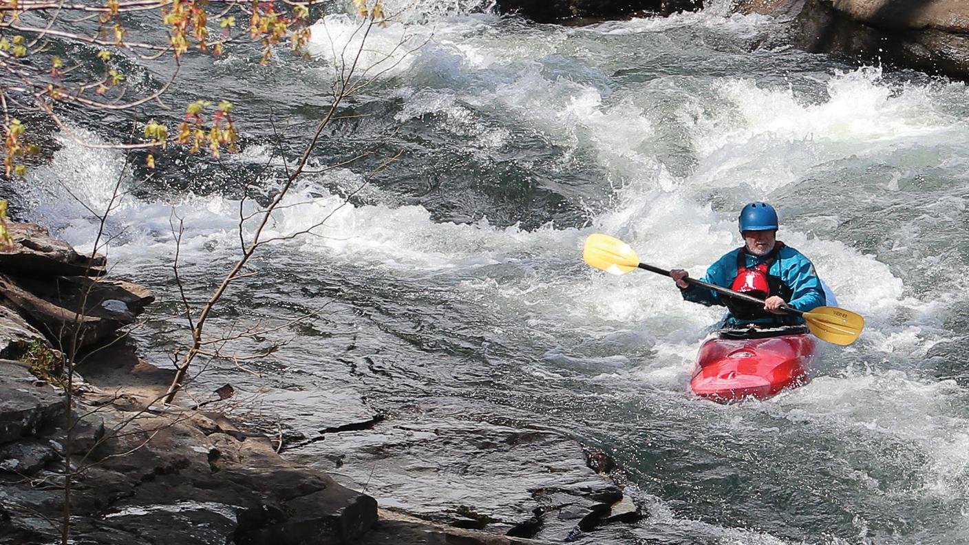A paddler in the water