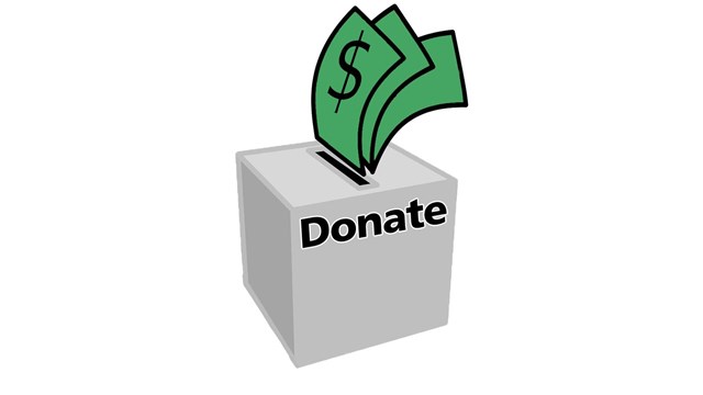Donation box with money