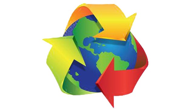 Recycle icon over the earth
