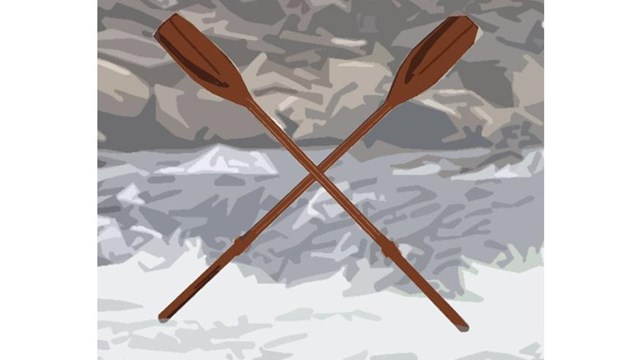 Oars and river background