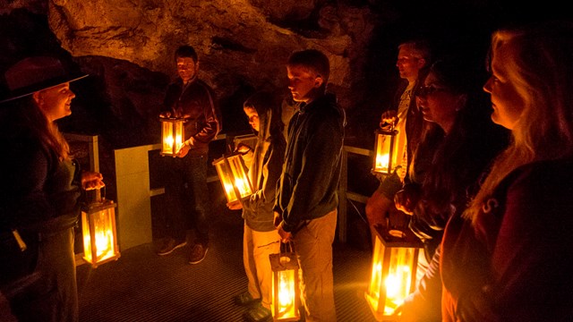 Tour group on the Candlelight Cave Tour