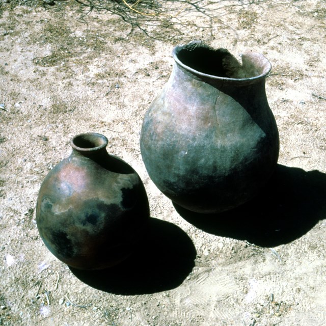 large, spherical olla, or water storage vessel