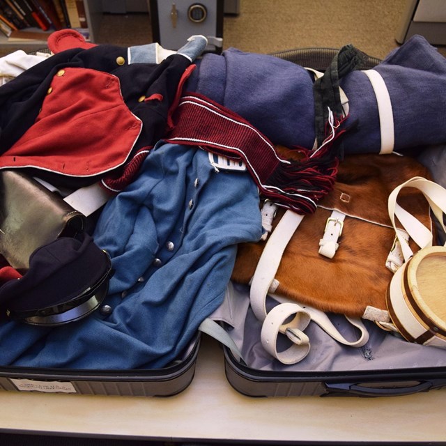 Contents of the park's Mexican War traveling trunk.