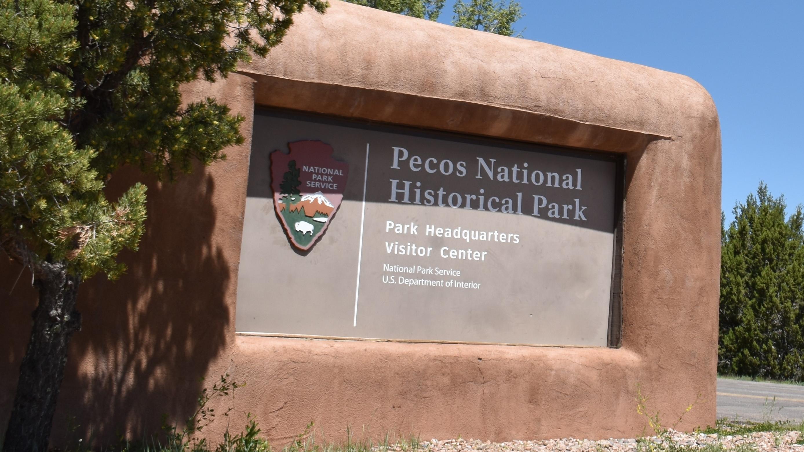 Entrance sign for Pecos National Historical Park