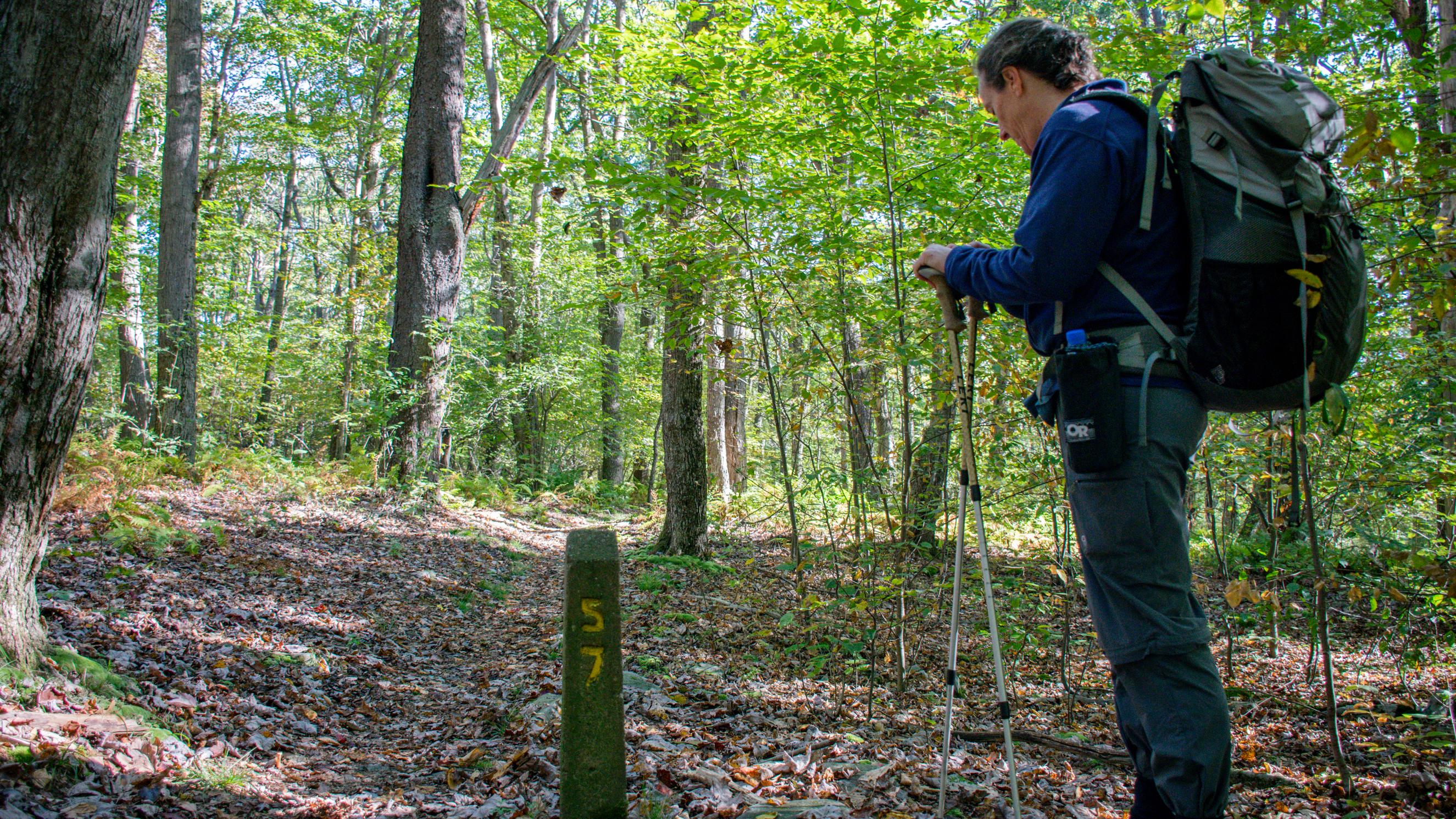 Hiker on the Potomac Heritage Trail