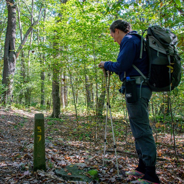 Hiker on the Potomac Heritage Trail