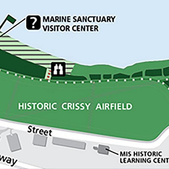 color map of crissy field that show where pets are permitted.