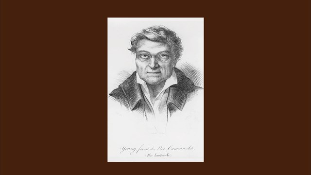 Etched portrait of John Young