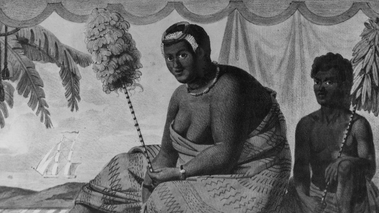 Historic drawing of Queen Kaahumanu
