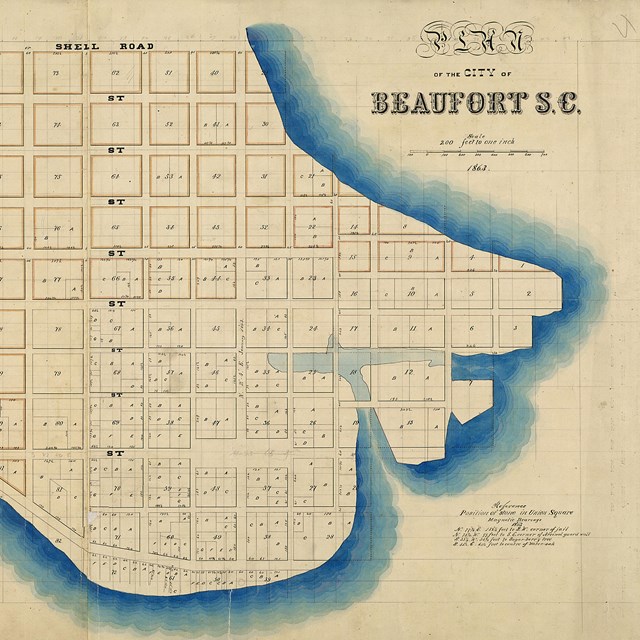 A map of Beaufort from 1863.