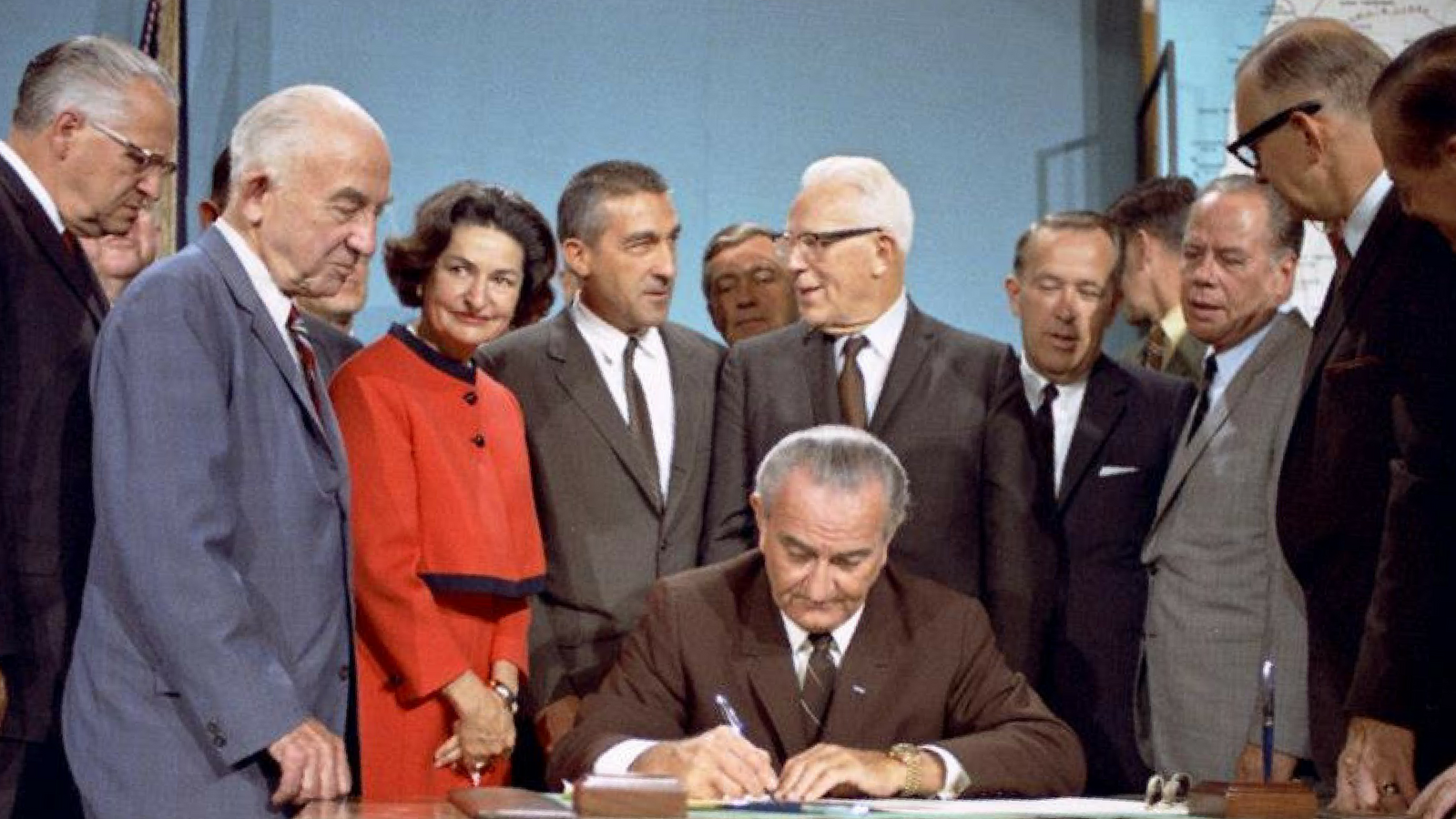 President Lyndon B. Johnson signs the National Wild and Scenic Rivers Act into law.