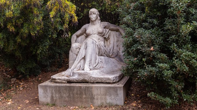 The Serenity Statue is a seated figure of a woman