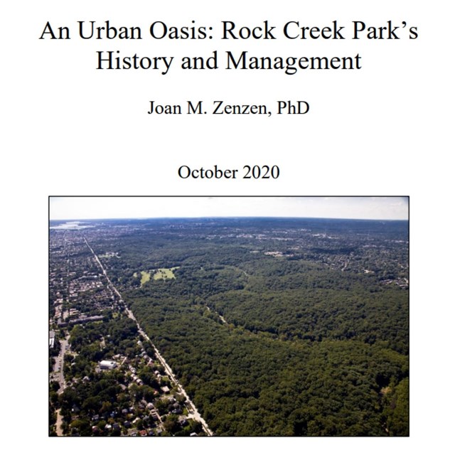 Aerial image of Rock Creek Park. Title of Text above 
