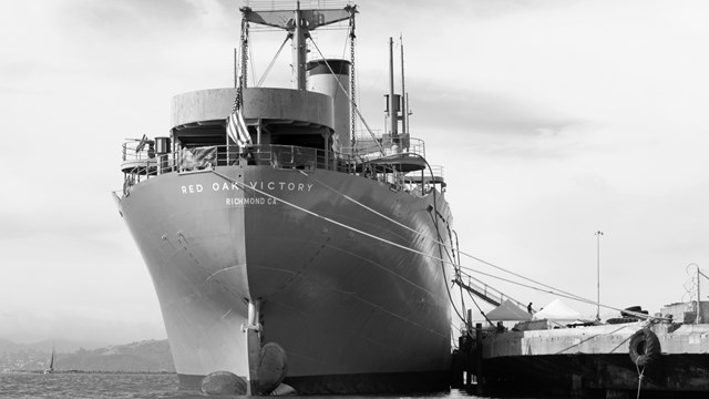 Photo of the SS Red Oak Victory Ship