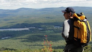 Hiker on the New England National Scenic Trail