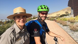 NPS Staff and partner riding bikes