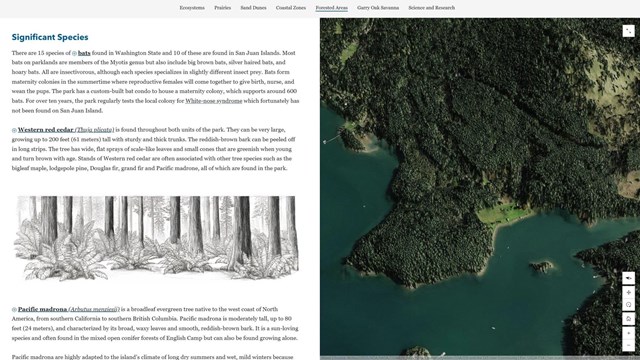 A webpage showing text, a graphic, and a 3D map