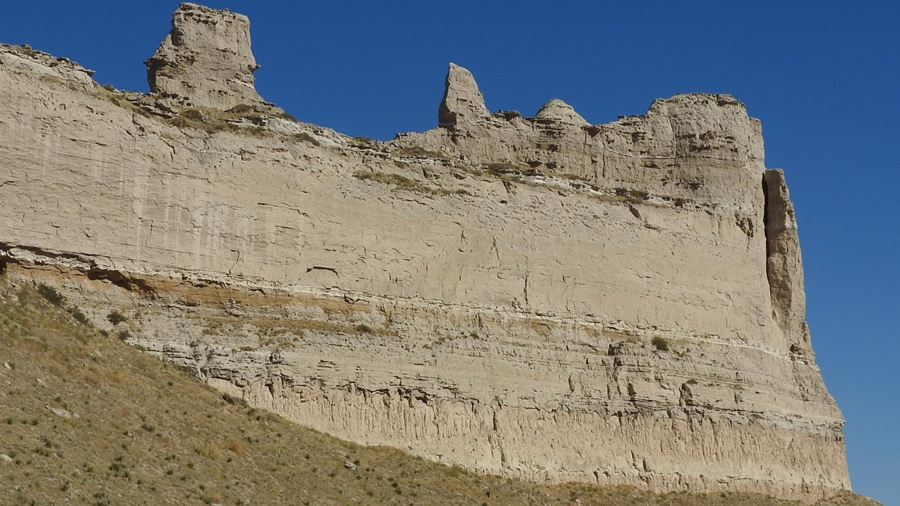 A towering geological formation