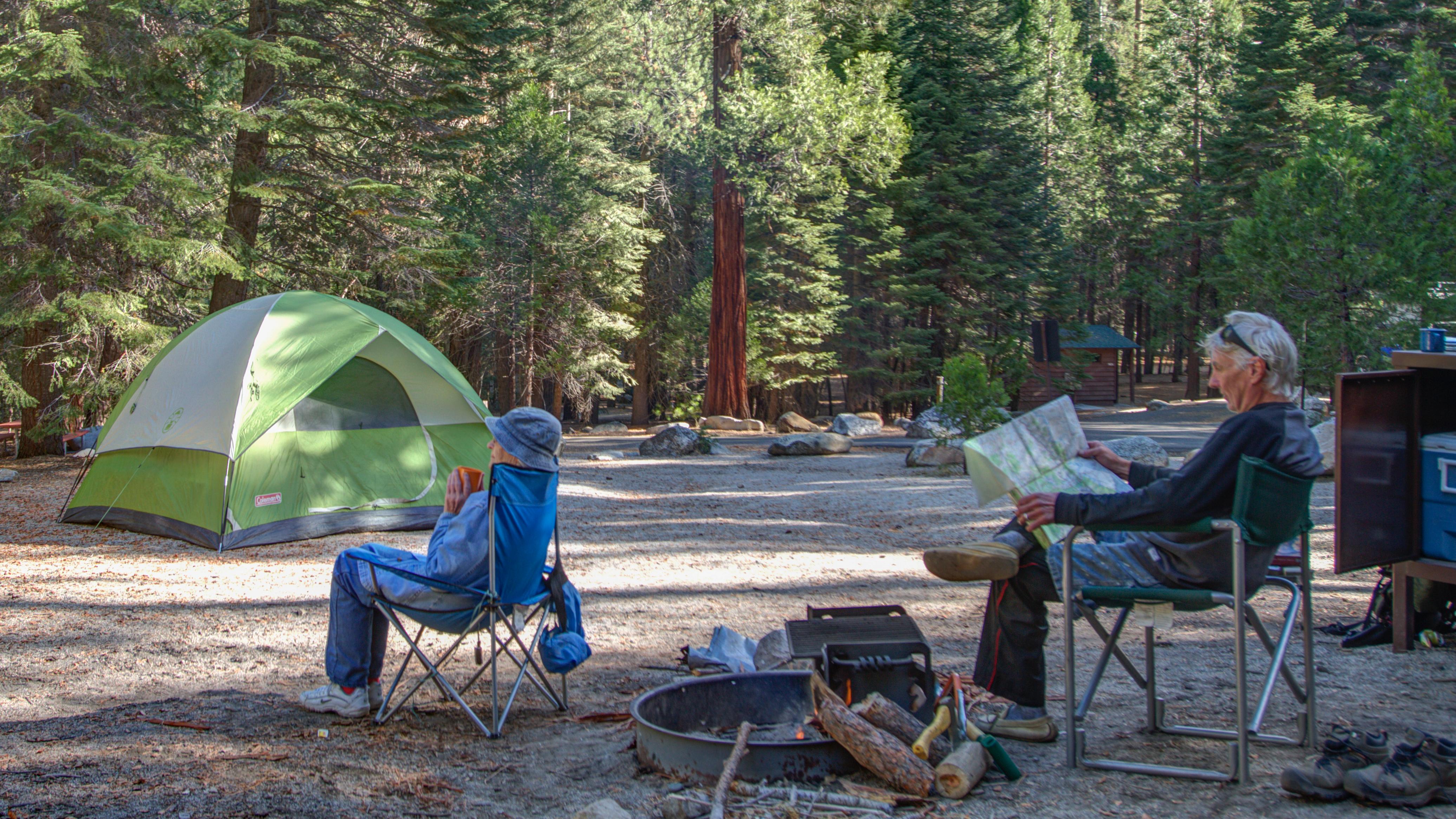A tent site at Lodgepole Campground