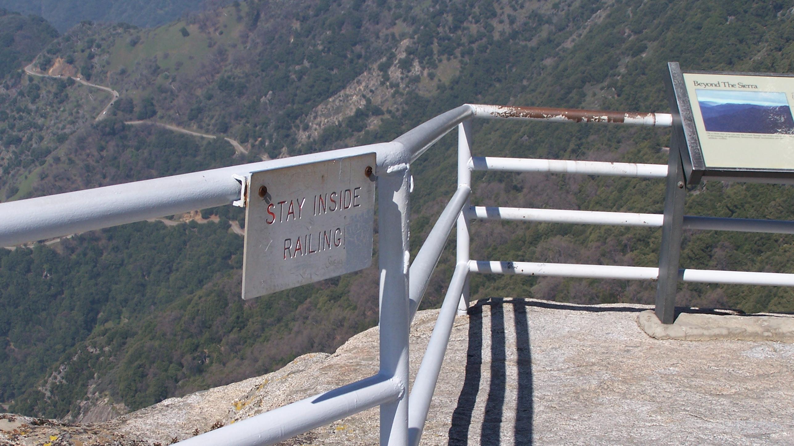 A wayside display at Moro Rock informs visitors