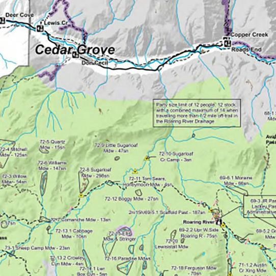 Kings Canyon Stock Use Grazing Map