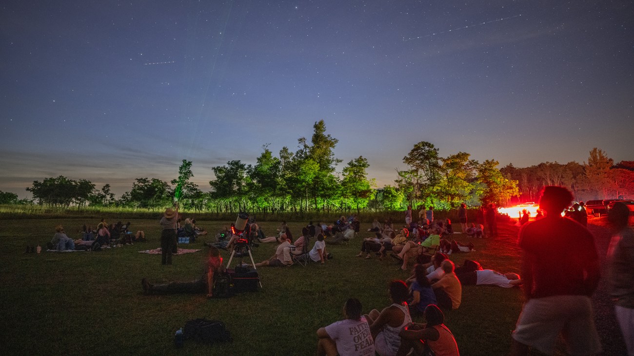 A park ranger leads a Star Party in Big Meadows.
