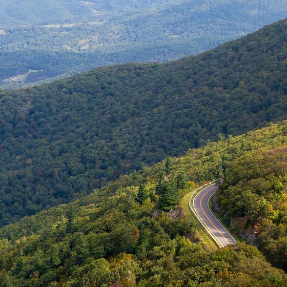 View of Skyline Drive from Stony Man cliffs