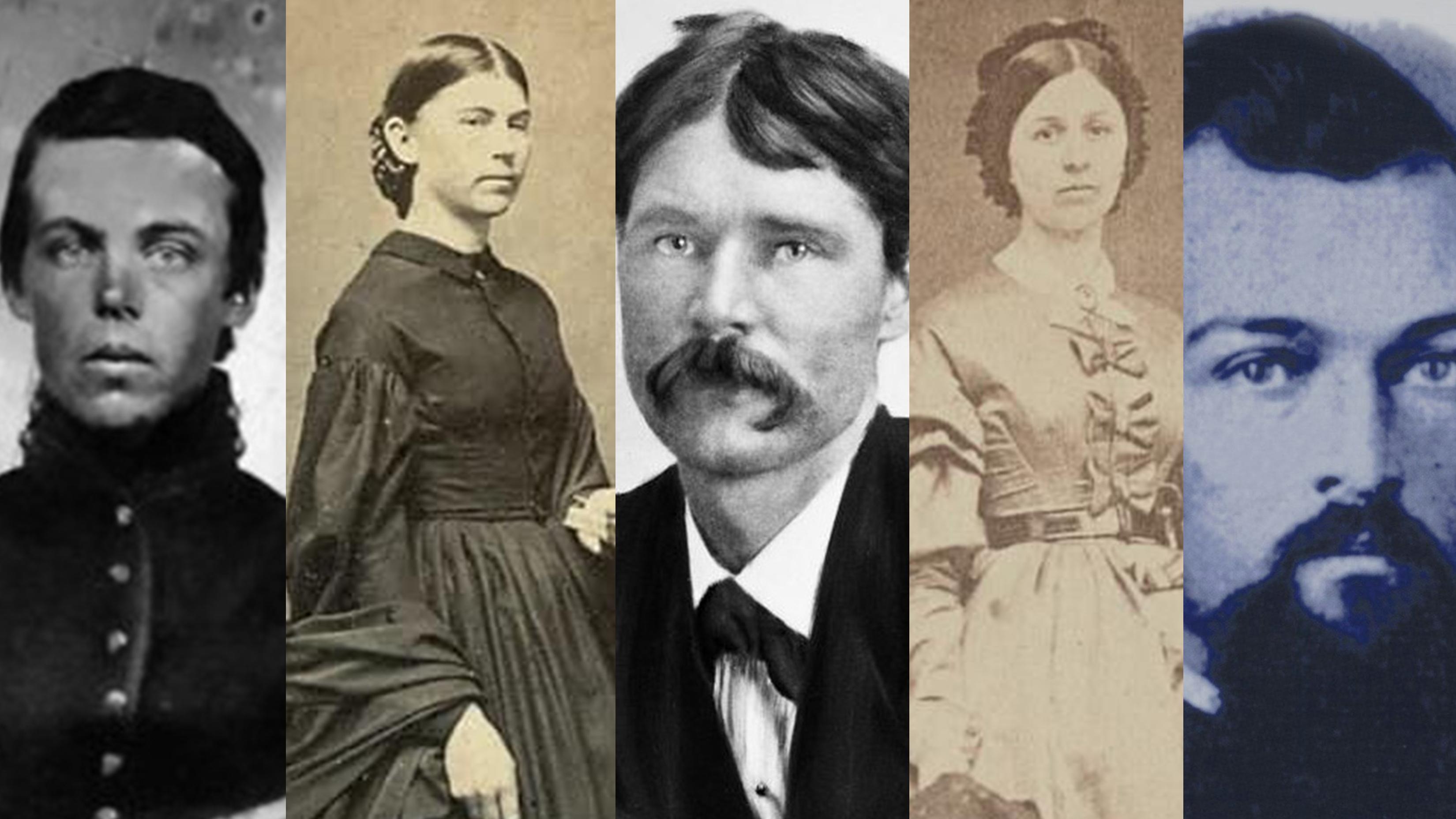 Five historic images of witnesses to the battle of Shiloh. 