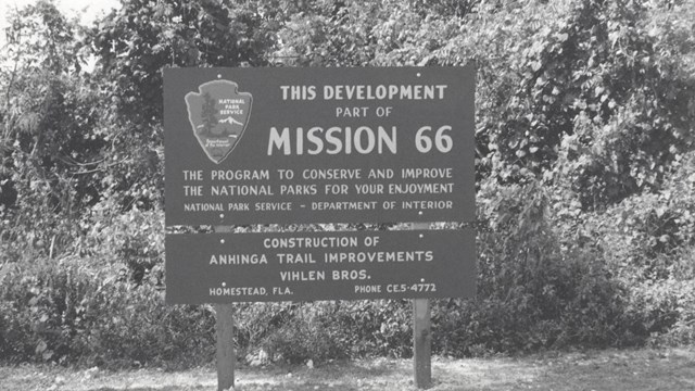 Anhinga Mission 66 sign at Everglades National Park