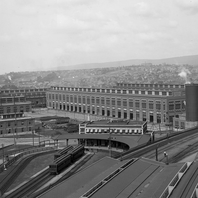 Locomotive shops under construction