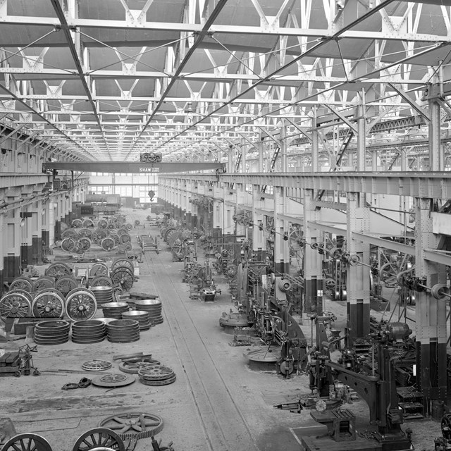 Locomotive shop interior