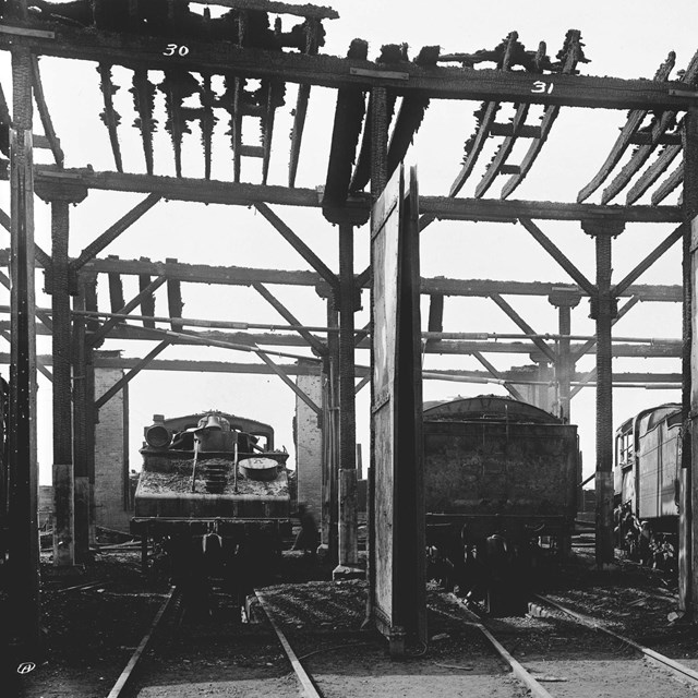 Roundhouse interior after fire