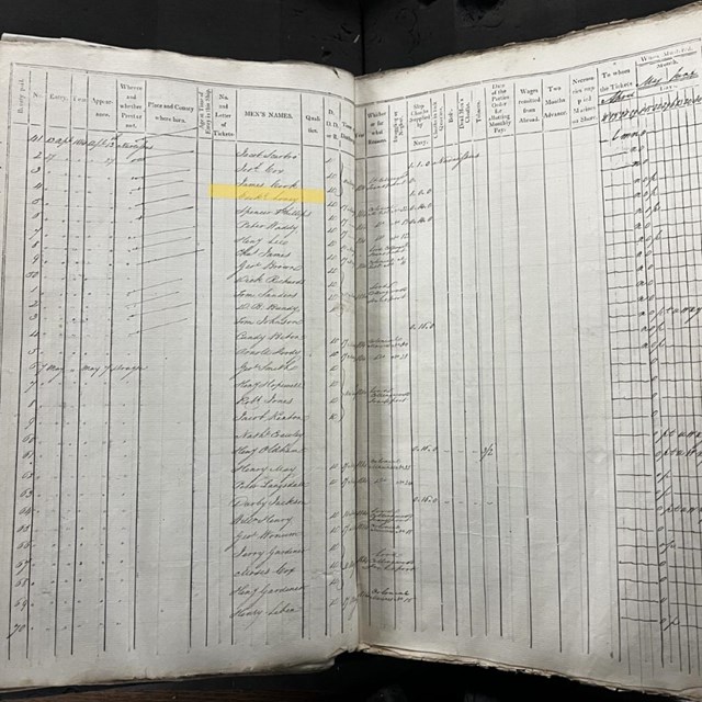 Ezekiel Loney in the muster roll for the HMS Albion transferring from the HMS Narcissus.