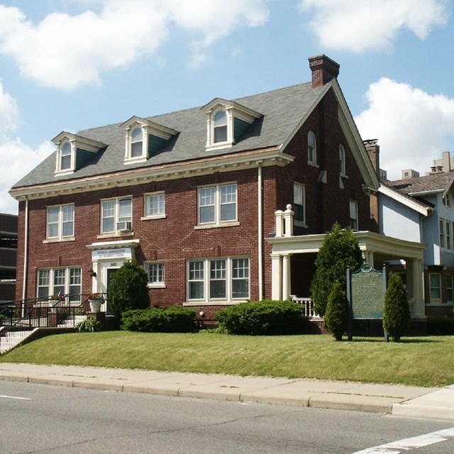Brick colonial style house