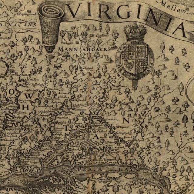 An old map of Virginia.