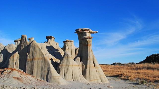 A sandstone hoodoo formation.