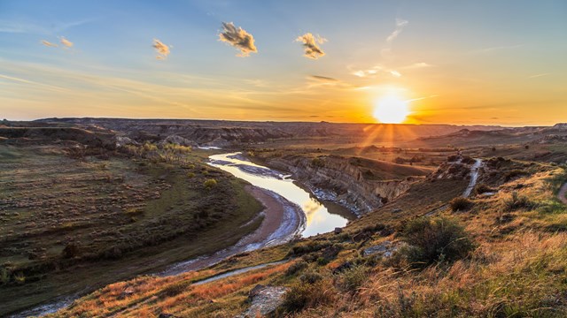 The Little Missouri River at sunset.