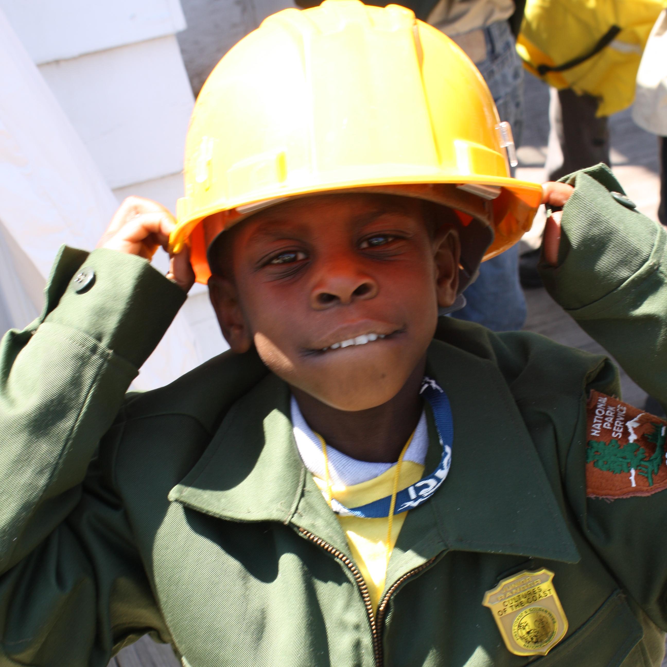 child dressing up as a ranger